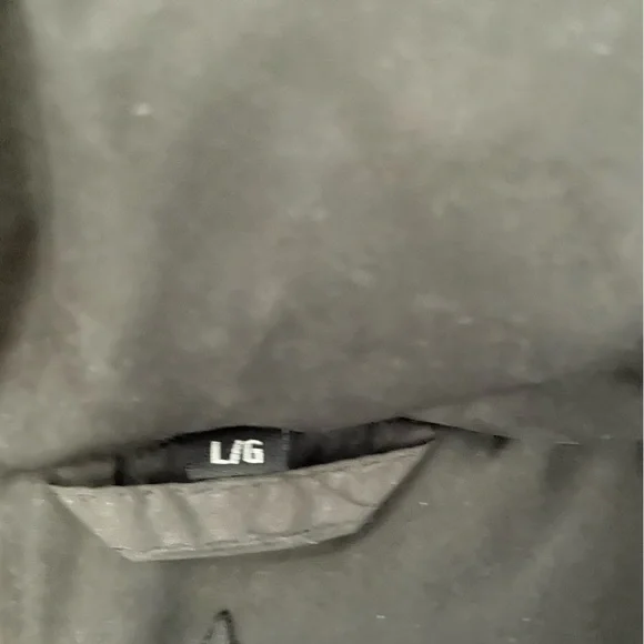 GUESS Women's Zipped Pockets Down Faux-Fur-Trim Hooded Parka, Black, Size L - Picture 9 of 11